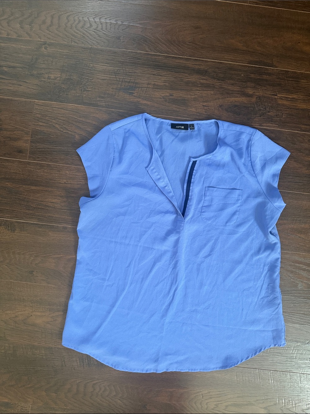 Apt. 9 Periwinkle Split-Neck Cap Sleeve Blouse